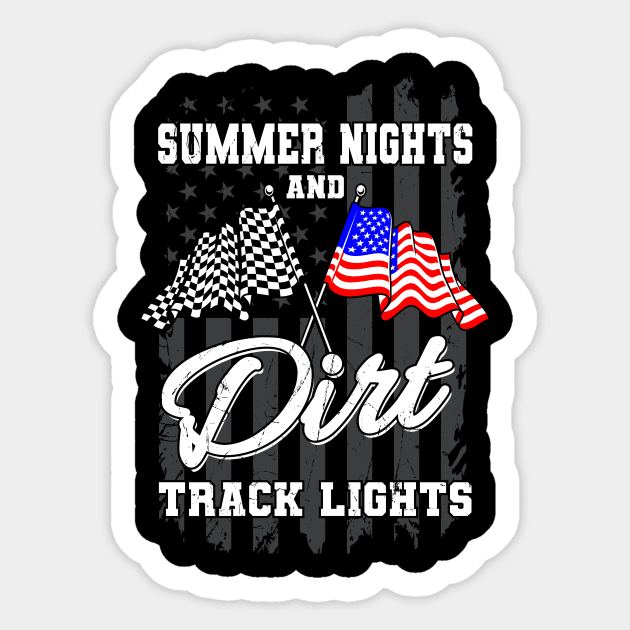 Summer Nights Dirt Track Lights Racing Sticker by Delightful Designs